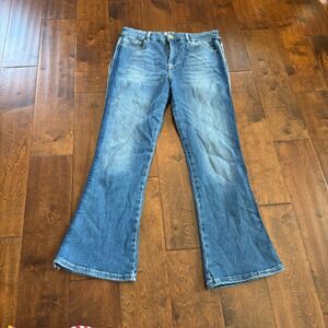 FRAME Le Crop Mini Boot Jeans Women Size 28 Flared Medium Wash Denim